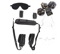 Ensemble de yoga 3 pièces pour la position des jambes, sangles d'entraînement noires, décor de studio de yoga