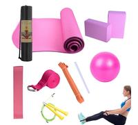 Ensemble de yoga pour débutants, kit de yoga pour débutants - Tapis d'entraînement avec sac de transport - Bande de résistance portable, équipement d'exercice pour la salle de sport à domicile Pilates