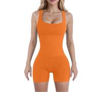 Ensemble de yoga pour femme avec soutien-gorge rembourré amovible et short Spandex avec short de basket-ball pour fille, Orange, L
