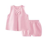 Ensemble Débardeur et Short Fille Ensemble de Robe pour bébé Fille en Tissu Respirant Double Couche Confortable idéal pour la Maison Printemps été Collection