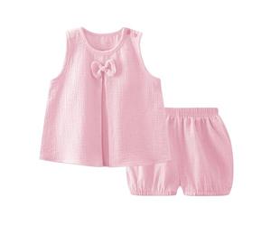 Ensemble Débardeur et Short Fille Ensemble de Robe pour bébé Fille en Tissu Respirant Double Couche Confortable idéal pour la Maison Printemps été Collection