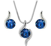 Ensemble décent de collier et boucles d'oreilles Chaton Wave Capri Blue