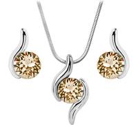 Ensemble décent de collier et boucles d'oreilles Chaton Wave Light Silk