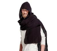 Ensemble d'écharpe à capuche 2 en 1 pour femmes et adolescentes en coton pour l'automne chaud adulte écharpe chapeau chaud pour petite amie, noir, Comme décrit