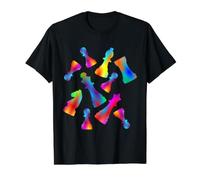 Ensemble d'échecs coloré Arc-en-Ciel Chaos T-Shirt Graphique avec Valeur, Homme, Noir, L