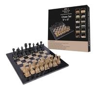 Ensemble d'échecs de luxe de 30 cm en marbre - Échiquier pour adultes - Ensemble d'échecs classiques pour adultes avec plateau en pierre travaillé à la main et pièces d'échecs en marbre - Idéal pour