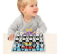 Ensemble d'échecs en Bois | Cartoon Wooden Doll Chess Board Game | Ensemble de Voyage Portable pour Les Adultes