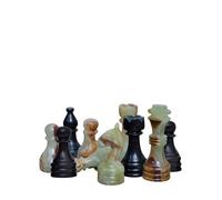 Ensemble d'échecs en marbre fait à la main - Ensemble d'échecs de luxe fait main - Jeux d'échecs pour adultes - Planches de qualité supérieure - 10, 12, 15 et uniquement figurines (noir et vert