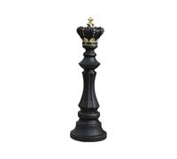 Ensemble d'échecs en résine noire - Ornements roi, reine et cheval - Statues décoratives pour la maison et le bureau - Décoration unique de 3 pièces d'échecs