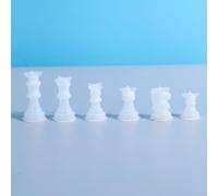 Ensemble d'échecs en silicone blanc pour créer des damiers en résine époxy avec trois tailles de planches et pièces de jeu assorties (pièces d'échecs)