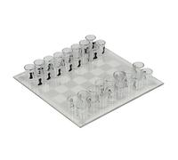 Ensemble d'échecs en Verre avec vitrage, Ensemble d'échecs en Verre Transparent, Carton 10x10 Pouces avec des Tasses de 32 pc pour Adultes, Enfants