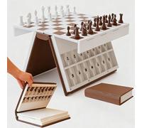 Ensemble D'échecs Imprimé en 3D, Plateau D'échecs Magnétique Pliable en Forme De Livre avec Rangement, Jeu De Voyage Créatif Et Portable pour Adultes Et Famille, Cadeau Décoratif pour La Maison