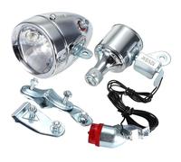 Ensemble d'éclairage de vélo Dynamo, phare avant du front de vélo lumière sécurité à LED arrière, 12V 6W Retro Imperproof Modification ralized Bike Lights Avant et dos pour la conduite nocturn