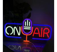 Ensemble d'éclairage LED néon pour studio de podcast - Enseigne néon pour studio de podcast - Enseigne "En direct" - Enseigne LED cool - Enseigne néon pour salle de jeu - Décor mural - Décor de scène