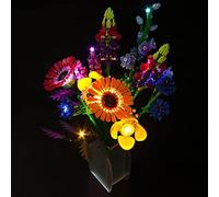 Ensemble d'éclairage LED pour Lego Wildflower Bouquet Set (Pas Lego), Ensemble d'éclairage LED pour Lego Icons 10313 Fleurs artificielles Décoration d'intérieur Collection botanique