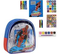 Ensemble d'école Spider-Man, sac à dos, accessoires, art pour enfants, comprend des couleurs, des peintures et des autocollants - Kit Spiderman complet, papeterie pour enfants, design original Marvel