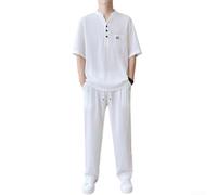 Ensemble décontracté 2 pièces pour homme avec t-shirt à manches courtes et | Survêtement ample pour homme, couleur unie, pour un usage quotidien, printemps, été, automne, noir, blanc, gris
