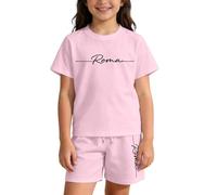 Ensemble décontracté à manches courtes pour enfants, imprimé alphabet ludique, coupe ample en coton doux, idéal pour jeux et activités quotidiennes des garçons et filles de 4 à 7 ans (9-10 Years )