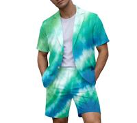 Ensemble décontracté d'été pour femme, tenue légère à manches courtes et short à taille élastique, confortable et professionnelle pour bureau ou loisirs, tissu respirant anti-transpiration (Green, M)