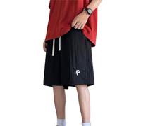 Ensemble Décontracté Homme Cinq Pièces Pantalon Short Été Nouvelle Mode Confortable Respirant Léger (Black, L)