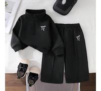 Ensemble décontracté pour bébé fille avec sweat-shirt zippé à mi-hauteur brodé de nœuds et pantalon de survêtement 6-9M,9-12M,12-18M,18-24M,2-3YAnimalÉtoffe
