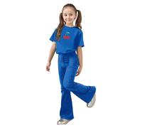 Ensemble décontracté pour Filles en Coton Doux : Haut à Manches Courtes avec nœud élégant et Pantalon Long Assorti, Tenue Deux pièces Confortable pour Jeux Quotidiens, Vacances et école, Taille 3-14