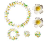 Ensemble Décoration Hawaïen 6 Pièces: Collier Fleurs, Collier De Fleurs, Décorations Fête