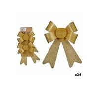 Ensemble Décorations de Noël Lien Doré PVC 16 x 3 x 18 cm (24 Unités)