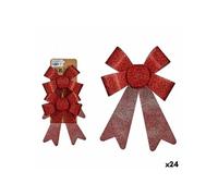Ensemble Décorations de Noël Lien Rouge PVC 15 x 2 x 17 cm (24 Unités)