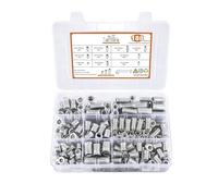 Ensemble d'écrous à douille hexagonale, kit de fixation assortiment, quincaillerie durable avec outil de clé hexagonale, connexion fiable, inserts filetés idéaux pour projets de meubles en pin