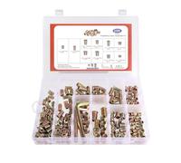 Ensemble d'écrous à douille hexagonale, kit de fixation assortiment, quincaillerie durable avec outil de clé hexagonale, connexion fiable, inserts filetés idéaux pour projets de meubles en pin