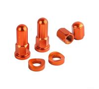 Ensemble d'écrous de verrouillage de valve de pneu tout-terrain avec entretoises pour motos - Kit de retenue de tige en métal (orange)