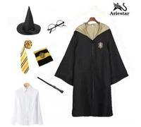 Ensemble déguisement enfant Ariestar® costume Harry Potter taille 125CM pour fête Halloween Carnaval Party Noël - Poufsouffle noir