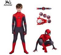 Ensemble déguisement enfant Ariestar® costume Spiderman taille 110CM pour fête Halloween Carnaval Party Noël #MKSM02 rouge G