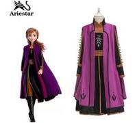 Ensemble déguisement enfant fille Ariestar® costume robe Princesse Anna Reines des Neiges taille 110CM pour fête Halloween Carnaval Party Noël (FrozenⅡ) violet G