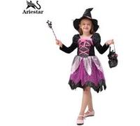 Ensemble déguisement enfant fille Ariestar® costume Sorcière coloré taille 150CM pour fête Halloween Carnaval Party Noël #MKSC03 noir G