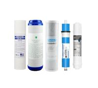 Ensemble D'éléments Filtrants À Cinq Étages, Filtre De Remplacement Ro | 10 Pouces Universel, Compatible Avec Le Système De Purificateur D'eau Par Osmose Inverse(PP UDF CTO RO T33)