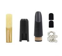 Ensemble d'embouchure de clarinette en plastique avec clip et coussinets pour débutants, étudiants, joueurs - Couleur noire - Étui de rangement inclus - Pièces de rechange complètes