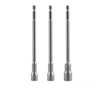 Ensemble d'embouts à douilles hexagonales magnétiques étendus de 150 mm en acier au chrome vanadium extra long aimant puissant Fixation sécurisée Tige hexagonale argentée pour réparation mécanique de