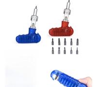 Ensemble d'embouts de tournevis à cliquet de 25,4 cm - Triangle magnétique hexagonal positif inversé pour décapsuleur - Kit d'outils de réparation à domicile - Bleu ou rouge