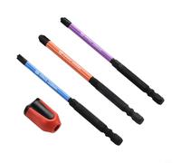 Ensemble d'embouts de tournevis cruciformes fendus spéciaux avec aimant pour anneau d'électricien, alliage d'acier HRC63, phosphaté noir rouille (110 mm)