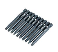 Ensemble D'embouts Robertson 2 10 × 8 × 1 10 Pièces 6.3mm 1 4 Pouces Tige Hexagonale 65mm Embouts de Tournevis en Acier allié Ensemble D'embouts