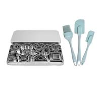 Ensemble d'emporte-pièces - 30 x emporte-pièces en forme de beignet, moules de cuisson en acier inoxydable, lavables au lave-vaisselle, polyvalents Moules à biscuits créatifs pour anniversaires, maria