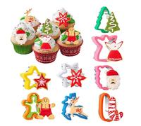 Ensemble d'emporte-pièces professionnels en acier inoxydable, motif flocon de neige, arbre en d'épices, cerf, Père , gâteau, fruits, légumes