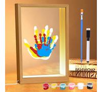 Ensemble d'empreintes de main de bébé et de pied pour 4 personnes - Couleurs non toxiques - Cadeaux personnalisés pour la fête des mères, la fête des pères, Noël, la chambre de bébé