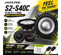 Ensemble d'enceintes 2 voies Alpine S2-S40C 10 cm (4") 140 watts