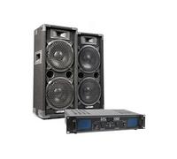 Skytec Kit Soiree - Enceinte Puissante avec Amplificateur Professionnel, Idéal pour Vos Soirées