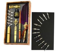 Ensemble d'encre pour stylo de calligraphie plume | Stylo plume de calligraphie vintage pour écrire | Dip Pen, à cacheter | à cacheter | Enveloppes | Meilleur coffret cadeau pour