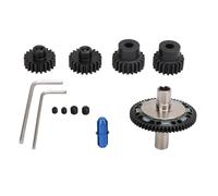 Ensemble d'engrenages de moteur RC en acier trempé 20T 21T, engrenage coulissant 57T pour voitures RC ARRMA 1/10 1/8 4S (Bleu foncé)