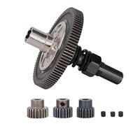 Ensemble D'engrenages de Voiture RC pour Senton 1/10, Big Rock, Vorteks, Typhon - 91T Big Gear avec Pignon 17T, 19T, 21T - Matériau en Alliage d'aluminium - Installation Facile - Noir